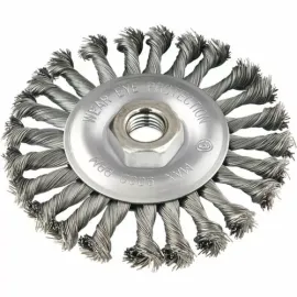 ESCOVA DE AO CARBONO CIRCULAR TRANADO TAMANHO 4*.1/2 X 114.30 MM ROSCA M4 WORKER 936251