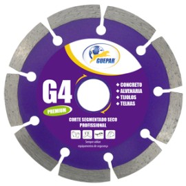 DISCO DE CORTE DIAMANTADO E SEGMENTADO SECO PROFISSIONAL G4 110MM 4.3/8 GUEPAR