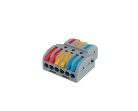 CONECTOR EMENDA 1 FASE E 1 NEUTRO SAI 2 FASE E 2 NETRO 2TERRA 0,5-4MM 32A CINZA DECORLUX PARECI WAGO