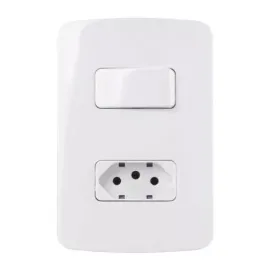 INTERRUPTOR 1 SEAO SIMPLES + TOMADA 10A MARGIRIUS B3 19473