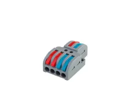 CONECTOR EMENDA FASE E NEUTRO SAI 2 FASE E 2 NETROS 0,5-4MM 32A COR CINZA DECORLUX PARECIDO WAGO