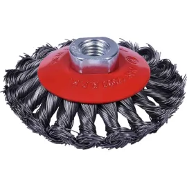 ESCOVA DE AO INOX TRANADA COPO CONICA COM ROSCA M 14 X 4* TAMANHO 101.60 MM PRO  WORKER 196159