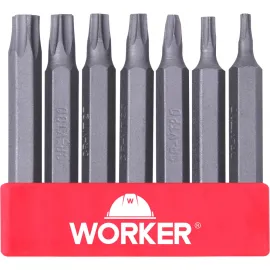 JOGO DE PONTEIRAS BITS 7 PEAS TORX SEXTAVADO 1/4 WORKER 493155