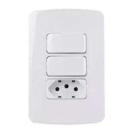 INTERRUPTOR 2 SEAO SIMPLES + TOMADA 10A MARGIRIUS B3 19439