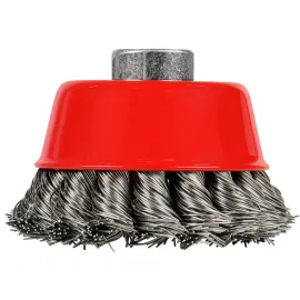 ESCOVA DE AO TRANADO COPO COM ROSCA M 14 X 4* TAMANHO 101.60 MM PRO WORKER 196133