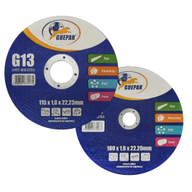 DISCO DE CORTE FERRO 115 X 1 X 22,23 MM  INOX G13 GUEPAR 861-0460