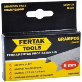 GRAMPO PARA GRAMPEADOR 8 MM 1000 UNIDADE FERTAK