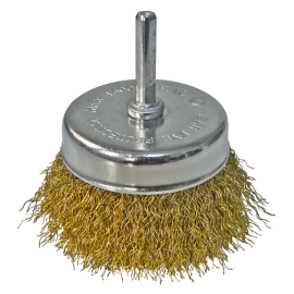 ESCOVA DE AO COPO ONDULAR COM HASTE 6 MM TAMANHO 50 MM  GUEPAR 861-45466