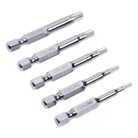 JOGO DE PONTEIRAS BITS 5 PEAS TORX T10 / T15 / T20 /  T30 COLLINS 197644