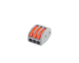 CONECTOR EMENDA 3 FIOS 0,08 A 4,00 MM 32A CINZA E LARANJA WAGO 2220413