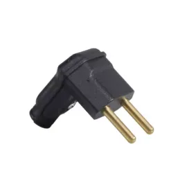 PLUG DE LUZ MACHO 2 PINOS PRETO 90`PEQUENO 10 A  MARGIRIUS 13045