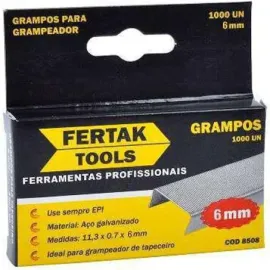 GRAMPO PARA GRAMPEADOR 6 MM 1000 UNIDADE FERTAK