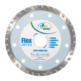 DISCO DE CORTE DIAMANTADO CORTE TURBO SECO FLEX BRANCO 110MM 4.3/8  GUEPAR