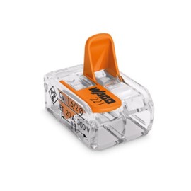 CONECTOR EMENDA 2 FIOS  0,14 A4 MM 32A MINI TRANSPARENTE WAGO 221-0412