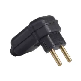 PLUG DE LUZ MACHO 2 PINOS PRETO 90` GRANDE 20 A MARGIRIUS 16589