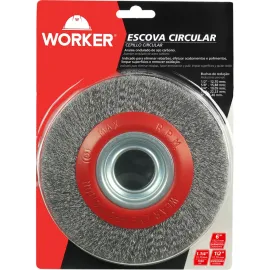 ESCOVA DE AO CARBONO CIRCULAR 3/4 19.05 MM WORKER 981966