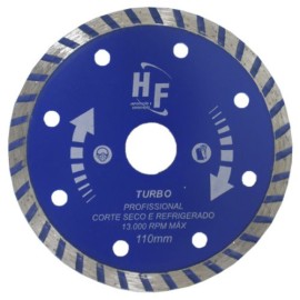 DISCO DE CORTE DIAMANTADO TURBO PROFISSIONAL 41/2 110MM	 HF 370116