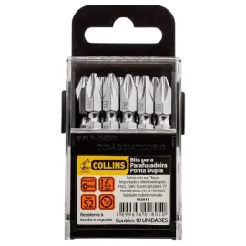 JOGO PONTEIRAS DE BITS 10 PEAS PHILIPS PH2 PONTA DUPLA  COLLINS  493015