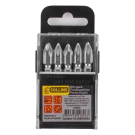 JOGO DE PONTEIRAS BITS 10 PEAS PHILIPS PH1 PONTA DUPLA  COLLINS 493023