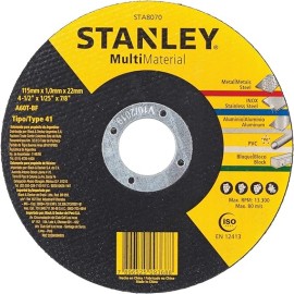 DISCO DE CORTE FERRO MULTIMATERIAL 115 X 1 X 22 MM WA60T-BF  STA 8070 STANLEY