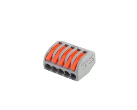 CONECTOR EMENDA 5 FIOS 0,08 A 4,00 MM 32A CINZA E LARANJA WAGO 2220415