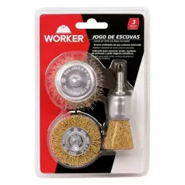 JOGO DE ESCOVA CIRCULARES 3 PEAS WORKER 936375