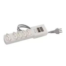 FILTRO DE LINA 5 TOMADAS BRANCO 1 METRO MARGIRIUS 13794